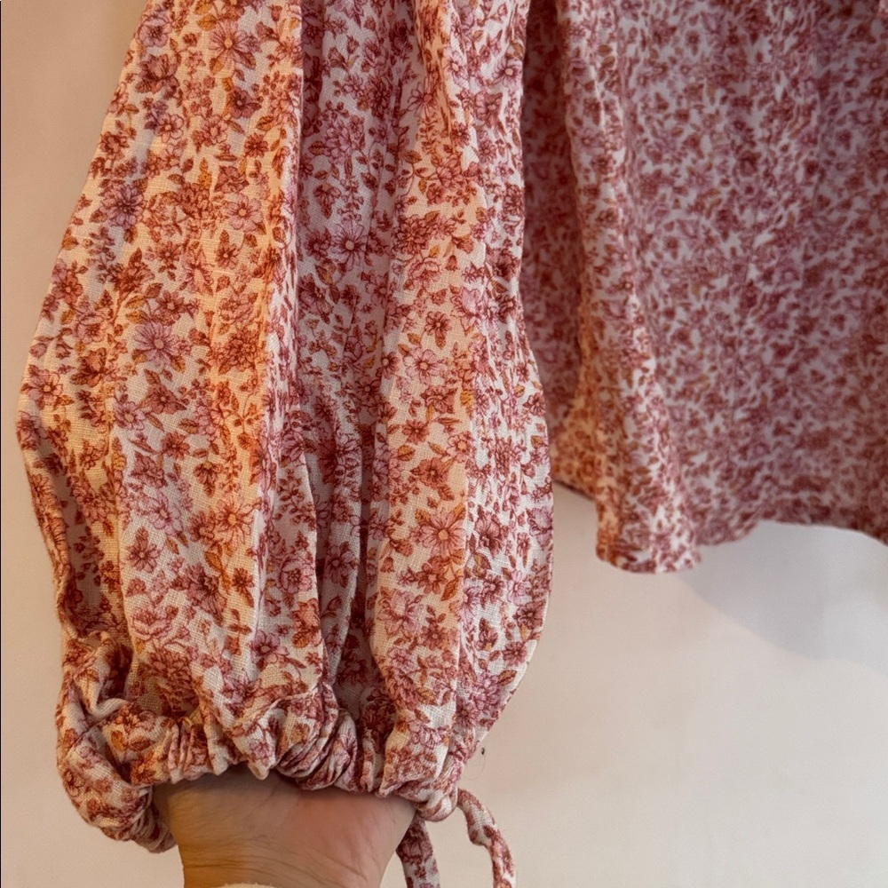 NWOT Zimmermann Pink Floral Tie-Neck Blouse - Picture 6 of 12
